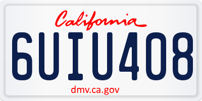 CA license plate 6UIU408