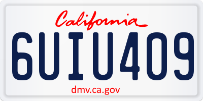 CA license plate 6UIU409