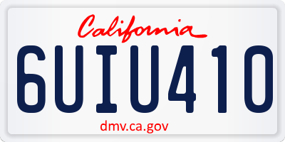 CA license plate 6UIU410