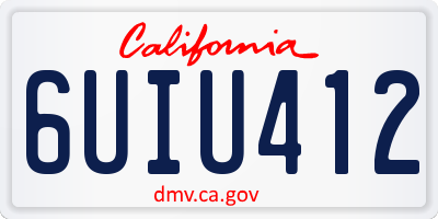 CA license plate 6UIU412