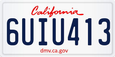 CA license plate 6UIU413