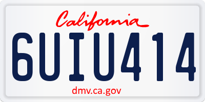 CA license plate 6UIU414