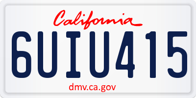 CA license plate 6UIU415
