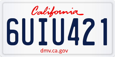 CA license plate 6UIU421