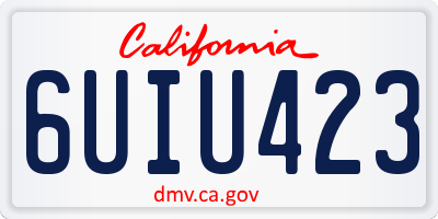 CA license plate 6UIU423