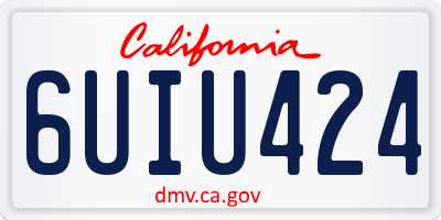 CA license plate 6UIU424