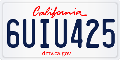CA license plate 6UIU425