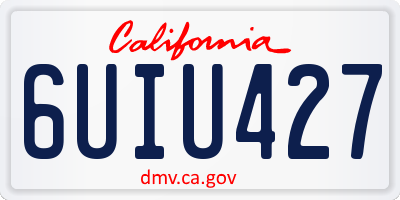 CA license plate 6UIU427