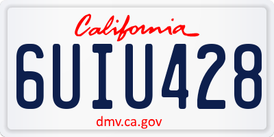 CA license plate 6UIU428
