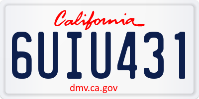 CA license plate 6UIU431