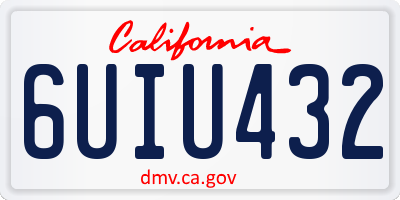 CA license plate 6UIU432