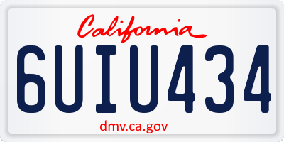 CA license plate 6UIU434