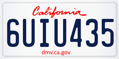 CA license plate 6UIU435