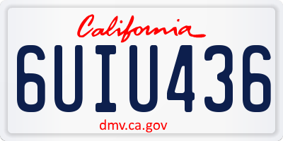 CA license plate 6UIU436