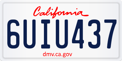 CA license plate 6UIU437