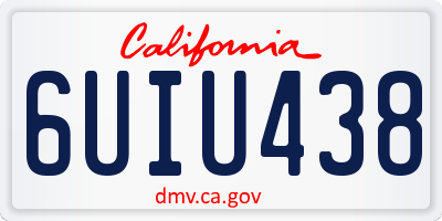 CA license plate 6UIU438
