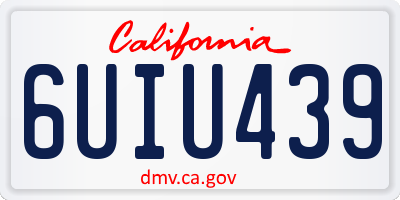 CA license plate 6UIU439