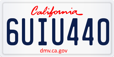 CA license plate 6UIU440