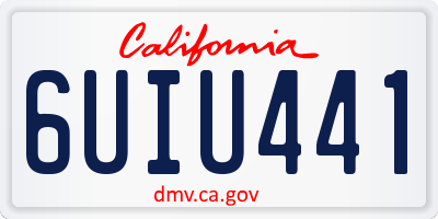 CA license plate 6UIU441