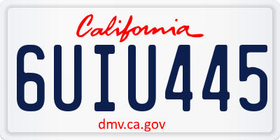 CA license plate 6UIU445