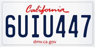 CA license plate 6UIU447