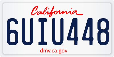 CA license plate 6UIU448