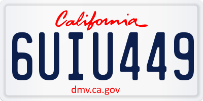 CA license plate 6UIU449