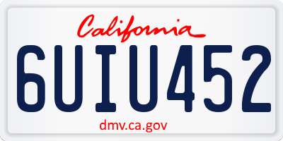 CA license plate 6UIU452