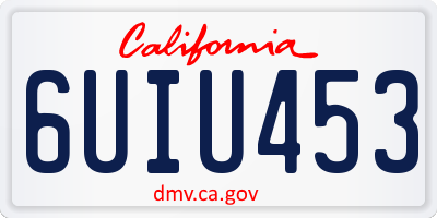 CA license plate 6UIU453