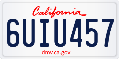 CA license plate 6UIU457