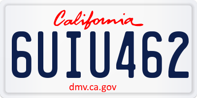 CA license plate 6UIU462