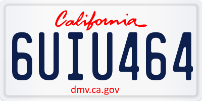 CA license plate 6UIU464
