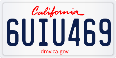 CA license plate 6UIU469