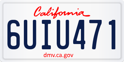 CA license plate 6UIU471