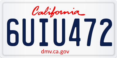 CA license plate 6UIU472