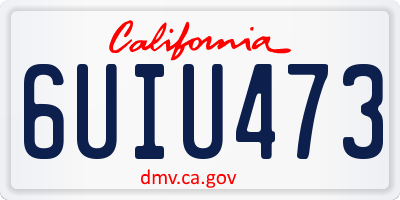 CA license plate 6UIU473