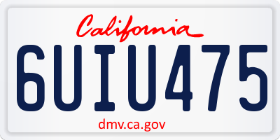CA license plate 6UIU475