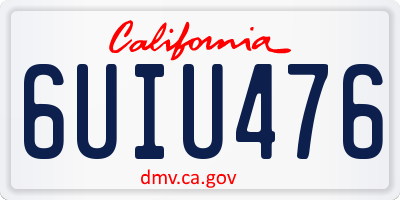 CA license plate 6UIU476