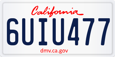 CA license plate 6UIU477
