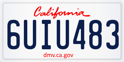 CA license plate 6UIU483