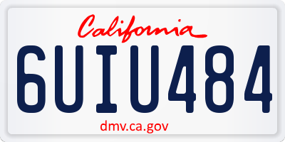 CA license plate 6UIU484