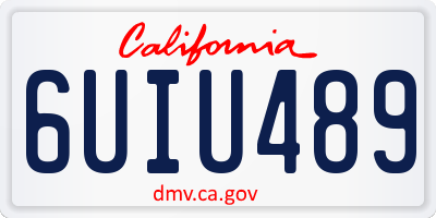 CA license plate 6UIU489