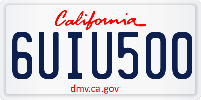 CA license plate 6UIU500