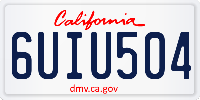 CA license plate 6UIU504
