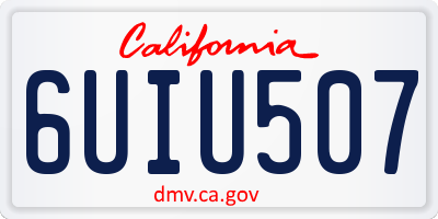 CA license plate 6UIU507