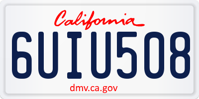 CA license plate 6UIU508
