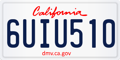 CA license plate 6UIU510