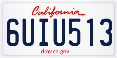 CA license plate 6UIU513