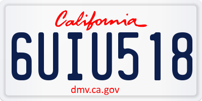 CA license plate 6UIU518