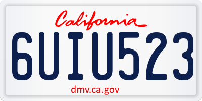 CA license plate 6UIU523